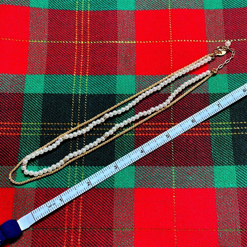 Loft pearl and chain layered necklace